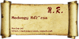 Medvegy Rózsa névjegykártya